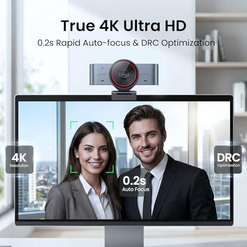 EMEET C960 Ultra 4K Webcam for Mac & PC, 1/1.5" Large Sensor, Metal Body | 0.2s Autofocus, DRC, Whiteboard Mode, Built-in Privacy Cover, 2 Mics, USB Webcam 4K for Meetings, Streaming, Content Creation - style: 4K Ultra