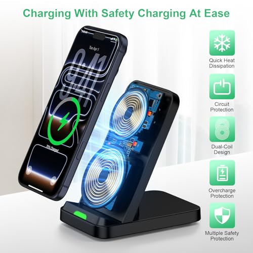 Pixel 10a 10 Pro XL 10 ProFold, Wireless Charger for Google Pixel 10a/10/10 Pro / 10 ProXL / 9a/ 9/9Pro/ 9ProXL/ 9Pro Fold/ 8a/ 8/ 8Pro/ 7/ 7Pro/ 6/ 6Pro,Wireless Charging Station Charger Stand Dock