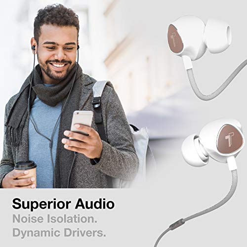 Thore iPhone Earphones (Apple MFi Certified) V110 in Ear Braided Wired Lightning Earbuds (Sweat/Water Resistant) Headphones with Mic/Volume Remote for iPhone 12/13/14 Pro Max - Gold - color: Rose Gold