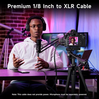 Cable Matters Unbalanced 3.5mm to XLR Cable, Male to Female, 15ft | 1/8 Inch (3.5mm) Male to XLR Female Cable, Unbalanced - size: 15 ft