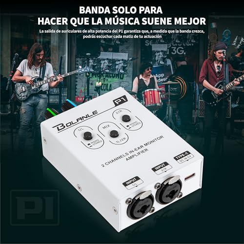 Bolanle P1 Dual-Channel in-Ear Monitor Amplifier, XLR/TRS Stereo/Mono | Two independent combo inputs with dedicated volume knobs per channel for custom monitor mixes - color: P1