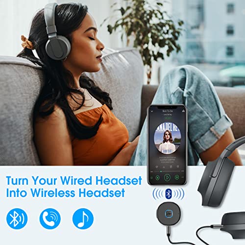 Bluetooth Receiver, LAICOMEIN Portable 3.5mm Aux Car Adapter, Bluetooth Wireless Audio Receiver for Car/Home Stereo/Wired Headphones/Speaker, 16H Battery Life