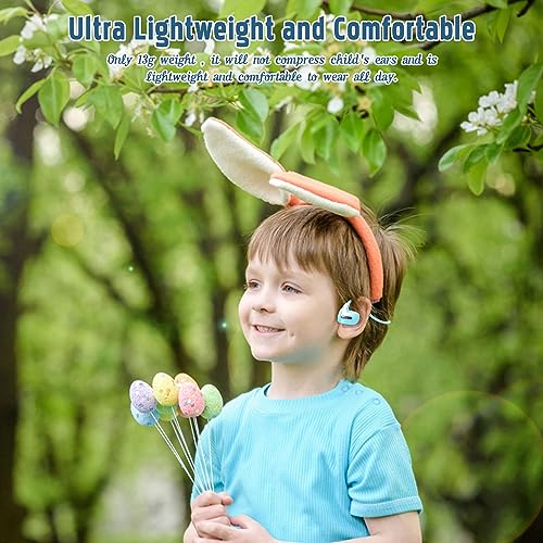 BANIGIPA Kids Headphones, Open Ear Headphones for Teens Child Boys Girls | Wireless Bluetooth 5.4 Headset w/ Built-in Mic for School/Tablet/Travel, 13g Ultra-Light, 85dB Protect Hearing, 10H Playtime - color: G03-Sky Blue