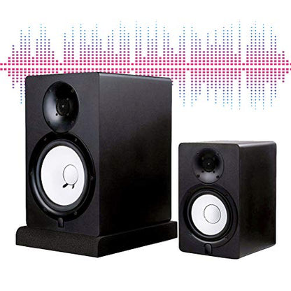 Studio Monitor Isolation Pads, Acoustic Foam Desk Foam Speakers | High Density Polyurethane Foam for Desk Studio Setup, Reduces Vibration, Fits 2 Speakers