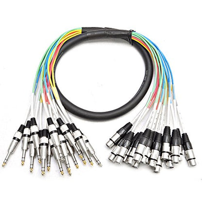 Seismic Audio - SAXT-16x5F - 16 Channel 5' XLR Female to 1/4" TRS Snake Cable - size: 5 Foot - 16 Channel