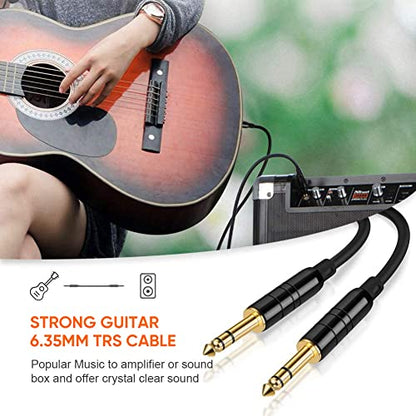 CableCreation 1/4 Inch 6.35mm TRS Balanced Stereo Instrument Guitar Cable | Pro Grade Quarter inch 1/4'' TRS Male to Male Audio Cable for Bass,Keyboard,AMP,Speaker,Mixer,Studio,Speaker/Receiver,6~50ft - size: 50 Feet