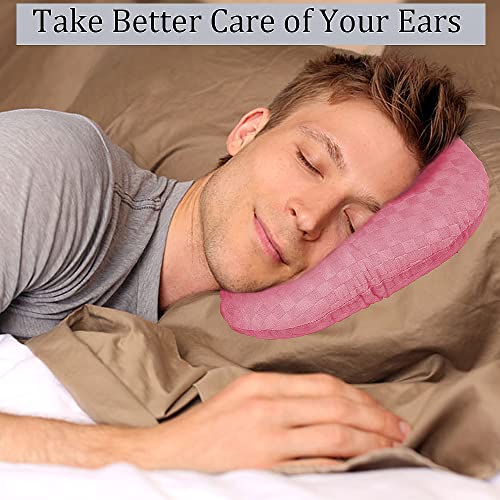 Ear Piercing Pillow with Hole for Cartilage Piercings, CNH Support - color: Pink