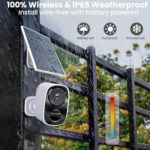 2 Pack 2.4G&5G Solar Security Cameras Wireless Outdoor with Free Cloud - color: White - 2 Pack 2.4G&5G Solar Panel Camera
