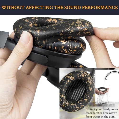 SOULWIT Replacement Kit for Bose QuietComfort QC35/QC35 ii Over-Ear Headphones, Ear Pads Cushions + Headband + Silicone Earpads Cover Protector - Black Gold - color: Black Gold