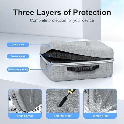 STARTRC GAMES Carrying Case for Meta Quest 3, Large Travel Case Compatible with BOBOVR S3 Pro/KIWI Design Battery Head Strap and Other Accessories, Hard Shell Travel Bag for Oculus Quest 3 - color: 회색.