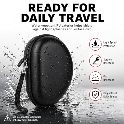 COMECASE Case for Beats Solo 4/Studio Pro Headphones with Mesh Pocket | Water-Resistant Hard Shell, Wrist Strap for Easy Carrying, Travel Storage, Fits Solo 2/3, Solo Pro and Studio3, Red Inside - color: Black+Red Inside