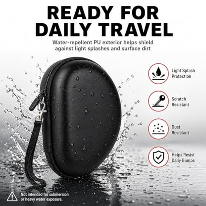 COMECASE Case for Beats Solo 4/Studio Pro Headphones with Mesh Pocket | Water-Resistant Hard Shell, Wrist Strap for Easy Carrying, Travel Storage, Fits Solo 2/3, Solo Pro and Studio3, Red Inside - color: Black+Red Inside