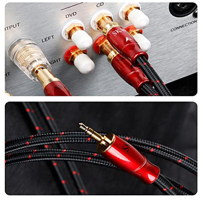 SKW 3.5MM to 2RCA Audio Stereo Cable Entry Level HC Series Cable 9.8ft/3M - size: 9.8ft (3m)