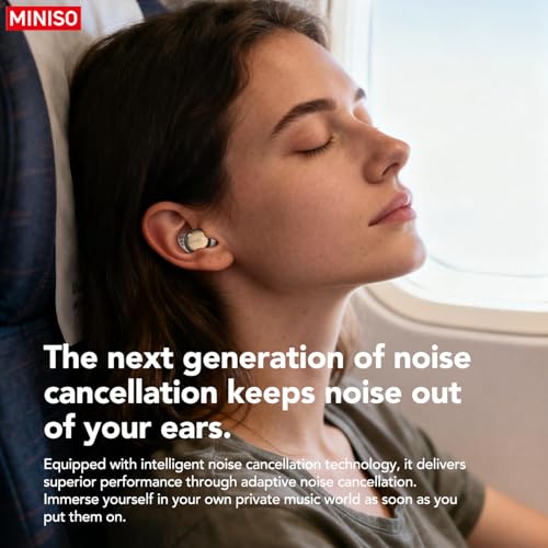 MINISO MS216 Sleep Earbuds, Mini Earbuds with Noise Reduction Bluetooth 6.0 Headphones, AI Translation Earbuds in Real Time Support 135 Languages for Side Sleepers Travel Business