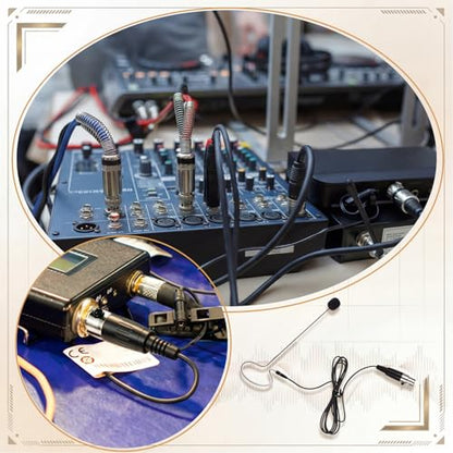 in Ear Back Electric Microphone Mini XLR Mic Over the Ear Microphones Headset Microphone 4 Pin Mini XLR Cable Wire and Windscreens Compatible with Shure, Black Color - color: Black Color, style: 4 Pin Mini XLR