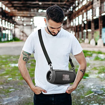 Comecase Silicone Speaker Cover for JBL Charge 5 with Strap and Carabiner | Snug Silicone Sleeve, Open-Port Design and Dual Carry Options for Travel, Camping and Daily Use, Speaker Not Included - Black - color: Black