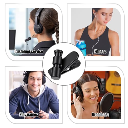 6 Pack Headphone Wire Clips, Rotatable Wire Clips Cable Cord Clamp Hooks Collar Clothing Clip Earphone Winder Earbud Cable Clip Clamp Hooks to Keep Microphone Cord for 2-4mmDiameter Round
