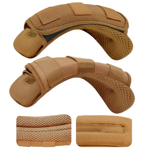 2-Pack Shoulder Pad Ultra-Thick Tactical Vest Cushion for Laptop Bags, Messenger Bags, Briefcase Bags, Luggage Bags, Tool Bags, Travel Bags and Most Bags, Khaki - color: Khaki