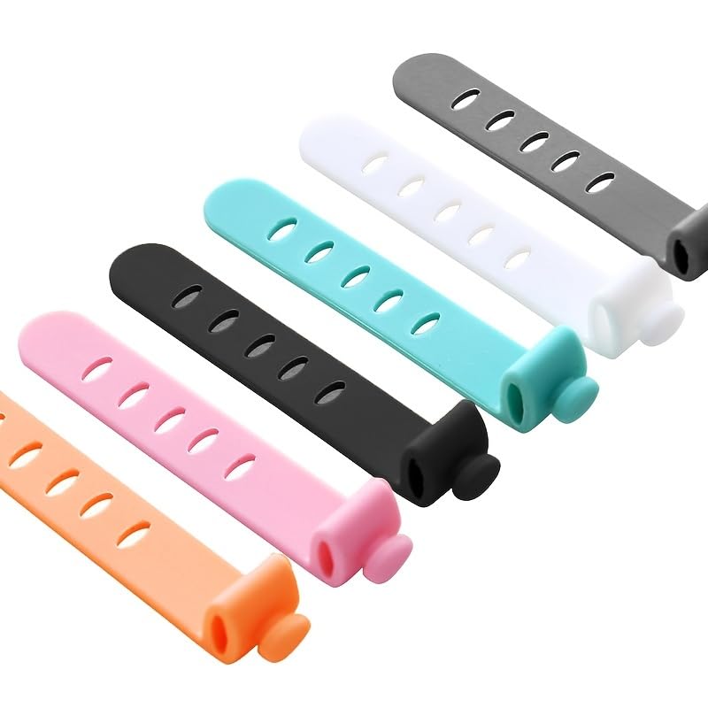 6-Piece Silicone Cable Organizer Boxes – Keep Earphones, Chargers & Cables Neat, Accessible & Tangle-Free - color: color mixing