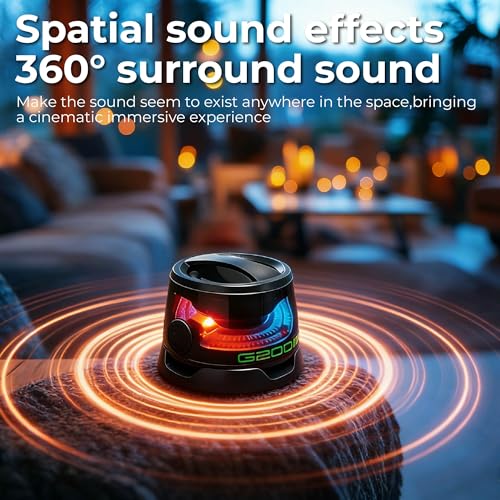 G200 Magnetic Bluetooth Speaker with RGB Lights | Compact design, strong magnetic mount, colorful RGB lighting, TWS stereo pairing, for travel, home, and outdoor use. - color: Black 2 piece