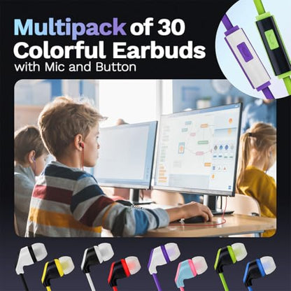 30-Pack USB C Wired Earbuds with Mic, Type C In-Ear Headphones w/ Noise Cancelling & Volume Control, Compatible with iPhone 16/15 Pro, iPad Pro, Galaxy S23/S22/S21/S20, Note 10/20, Kindle Fire Max 11