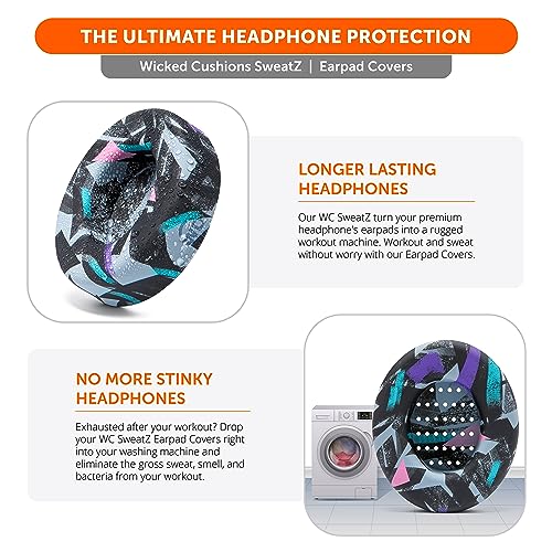 WC SweatZ Studio - Patented Covers for Beats Studio 3 (A1914) & 2 (B0500) | Made by Wicked Cushions | Made with Premium Silicone | Also fits B0501 | 90's Black - color: 90's Black