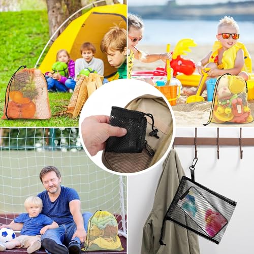 10PCS Mesh Drawstring Bags With Clips,5.9x7.9Inch Portable Nylon Storage Bags with Sliding Drawstring for toy, Sports Storage, Diving, Outdoor Activities Travel Kitchen - size: 5.9x7.9Inch