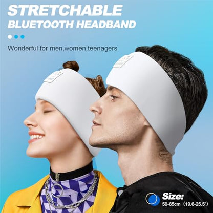 LC-dolida Sleep Headphones Bluetooth 5.4 | Headband Headphones Earphones Wireless | Sleep Mask for Sleeping, Sports, Gifts, Workout, Jogging, Yoga,Insomnia, Air Travel, Meditation - color: Arctic White