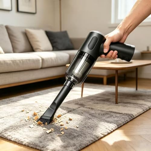 Compressed Air Duster Wireless Handheld Car Vacuum Cleaner, Air Blower 3 in 1 Electric Air Dusters Computer Vacuums Keyboard Cleaner Power Rechargeable Vacuum for Desk Home and Office Dust Cleaning