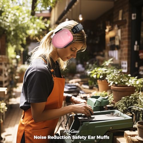 ProCase NRR 28dB Noise Reduction Ear Muffs, Foldable Adjustable Noise Cancelling Headphones - color: 1 - Pink