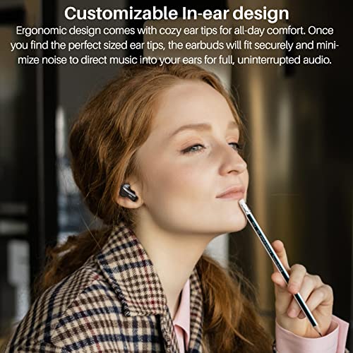 TOZO A2 Mini Wireless Earbuds, Ultra Lightweight Bluetooth 5.3 Headphones | Comfortable Fit Ear buds, Clear Calls with Built-in Mic, Immersive Premium Sound, 20H Playtime, in Ear Headset, Black - color: Black