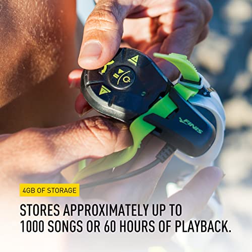 FINIS Duo Underwater MP3 Player - Bone Conduction Swim Headphones - Waterproof Audio - 4GB - MP3/WMA Compatible - 7 Hr