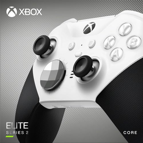 Xbox Wireless Gaming Controller | Elite Series 2 Core | White | Console, PC, and Android | Adjustable Thumbsticks | Trigger Locks - color: White