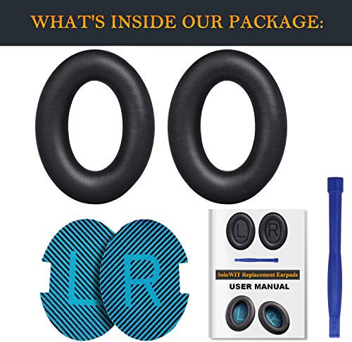 SoloWIT Earpads for Bose Headphones - Black&Blue - color: Black&Blue