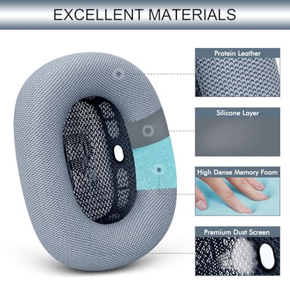 GEVO Upgraded Ear Cushions Replacement Earpads for AirPods Max 1 & 2 Headphones, Protein Leather Ear Pads Cover with Memory Foam and Magnet for AirPods Max 1 & 2 (Blue) - color: Blue