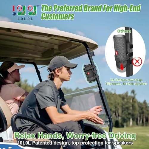 10L0L Golf Cart Speaker Mount, for Yamaha, EZGO, Club Car Carts & Bike ATV - color: Black
