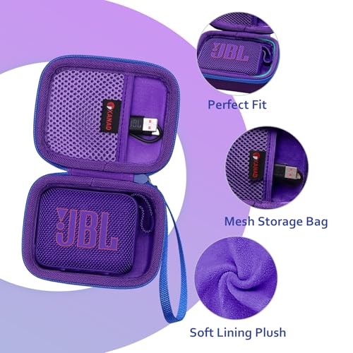 XANAD Hard Case Compatible with JBL Go 4 / GO 5 / Go 3 Ultra Speaker,Purple - color: Purple