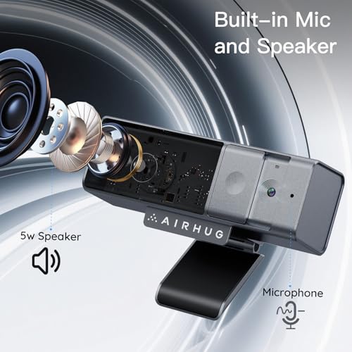 AIRHUG 3 in 1 1080P Webcam with Microphone & Speaker