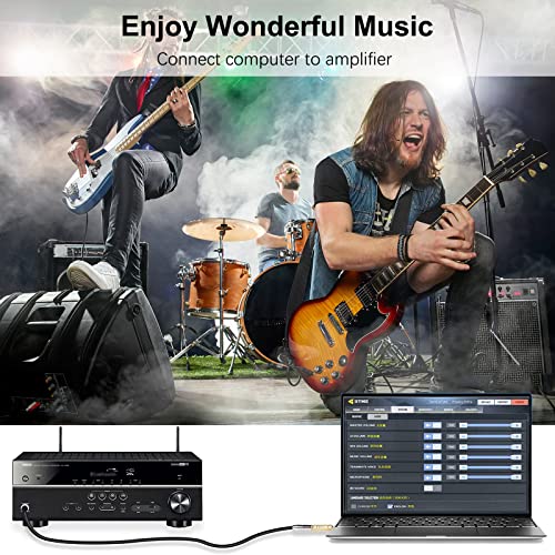 3.5mm Male to 6.35mm Female Headphone Adapter, TRS 1/8 Inch Plug to 1/4 Inch Jack Stereo Audio Adapter for Amplifiers, Guitar, Home Theater Devices, Laptop, Headphones etc