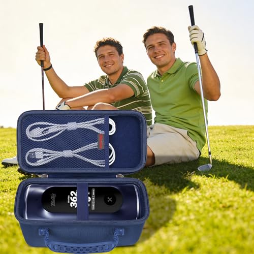 Carrying Case for Blue Tees Golf Player Pro/Player+ AI-Powered GPS Speaker | Blue Tees AI Powered Golf Speaker Hard Travel Protective Bag Storage Holder, Extra Mesh Pocket Fits Charging Cable, Navy - color: Navy