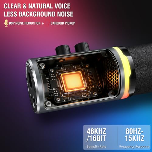 Gaming Microphone Set, USB/XLR Dynamic PC Mic for Streaming, Podcast