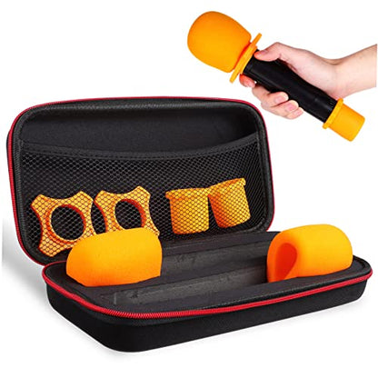 SUPVOX Microphone Bag Storage Box for Microphone Phone Mic Case Zipper Sponge Mic Pouch