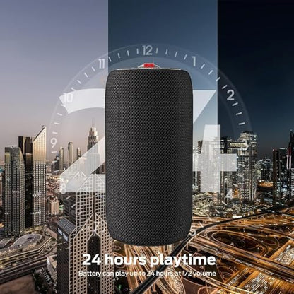 Monster S310 Upgraded Bluetooth Speaker, 30W Portable Speaker, 360° Stereo Sound with Punchy bass, TWS Pairing, IPX6 Waterproof, Bluetooth 5.2, 24H Playtime, Perfect for Home, Outdoor, Beach, Black