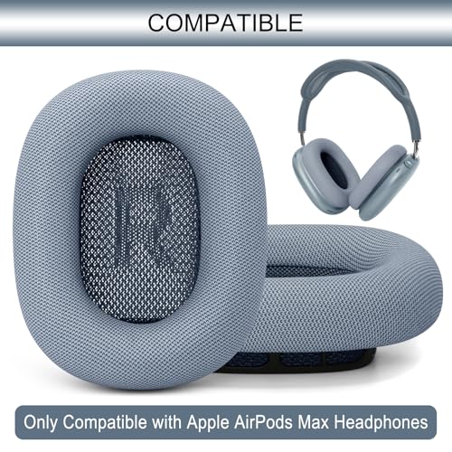 GEVO Upgraded Ear Cushions Replacement Earpads for AirPods Max 1 & 2 Headphones, Protein Leather Ear Pads Cover with Memory Foam and Magnet for AirPods Max 1 & 2 (Blue) - color: Blue