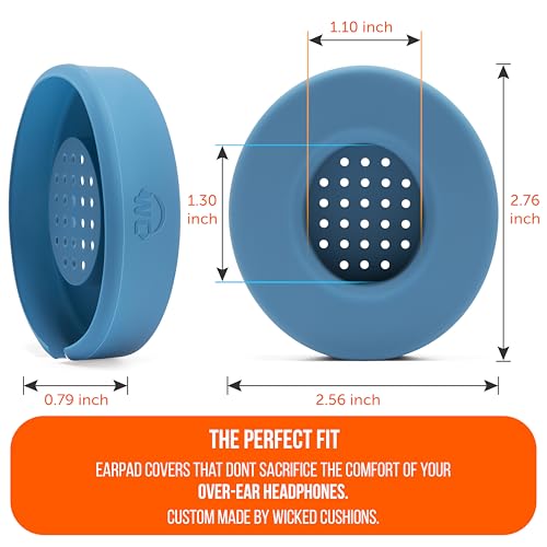 WC SweatZ Solo - Patented Earpad Sweat Covers for Beats Solo 4, Solo 3 & Solo 2, Made by Wicked Cushions | Sweatproof & Machine Washable | Blue Slate - color: Blue Slate