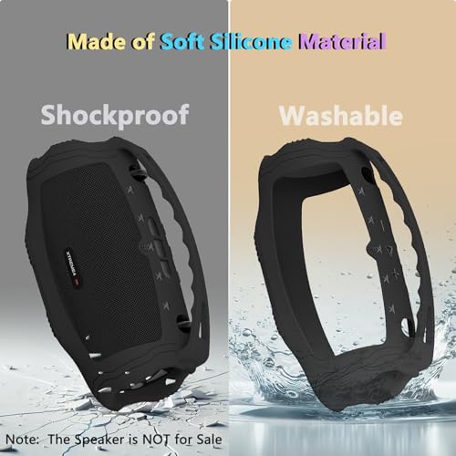 Silicone Case and Shoulder Strap for JBL Xtreme 4 Bluetooth Speaker | Silicone Cover for Xtreme 4 Portable Bluetooth Speaker Accessories, Protective Case with Adjustable Carrying Strap - size: for Xtreme 4