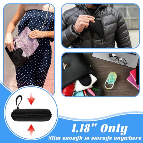Mini-Portable Case for Earphone Protective Hard Shell Travel Carrying Case Bag with Dual Zipper and Hook for Wired Ear Buds, MP3 Players, Keys, Coins, EVA Headphone Storage Bag