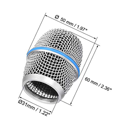 uxcell Microphone Ball Head Mesh Grill Metal Windscreen with Black Interior Foam Filter