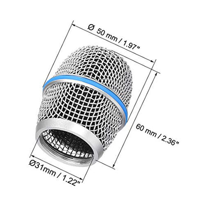 uxcell Microphone Ball Head Mesh Grill Metal Windscreen with Black Interior Foam Filter
