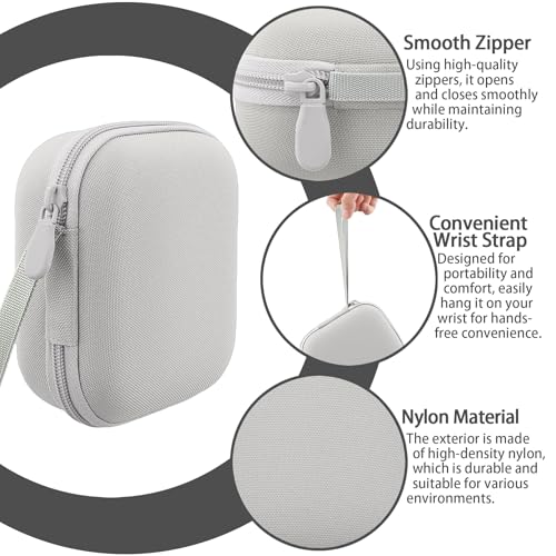 for Bose New SoundLink Micro 2nd Gen Speaker Protective Case, White | EVA Hard Shell, Soft Velvet Lining, Durable Wrist Strap, Portable Travel Bag with Carabiner, Mesh Accessory Pocket - color: White Case